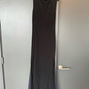 Helmut Lang Black Cowl Neck Maxi Gown